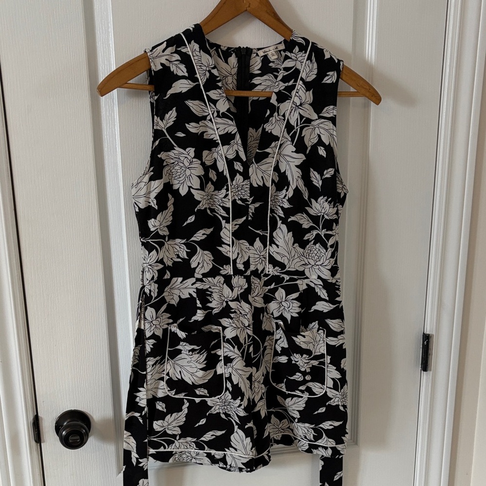 Bleuh Ciel Black and White Floral romper